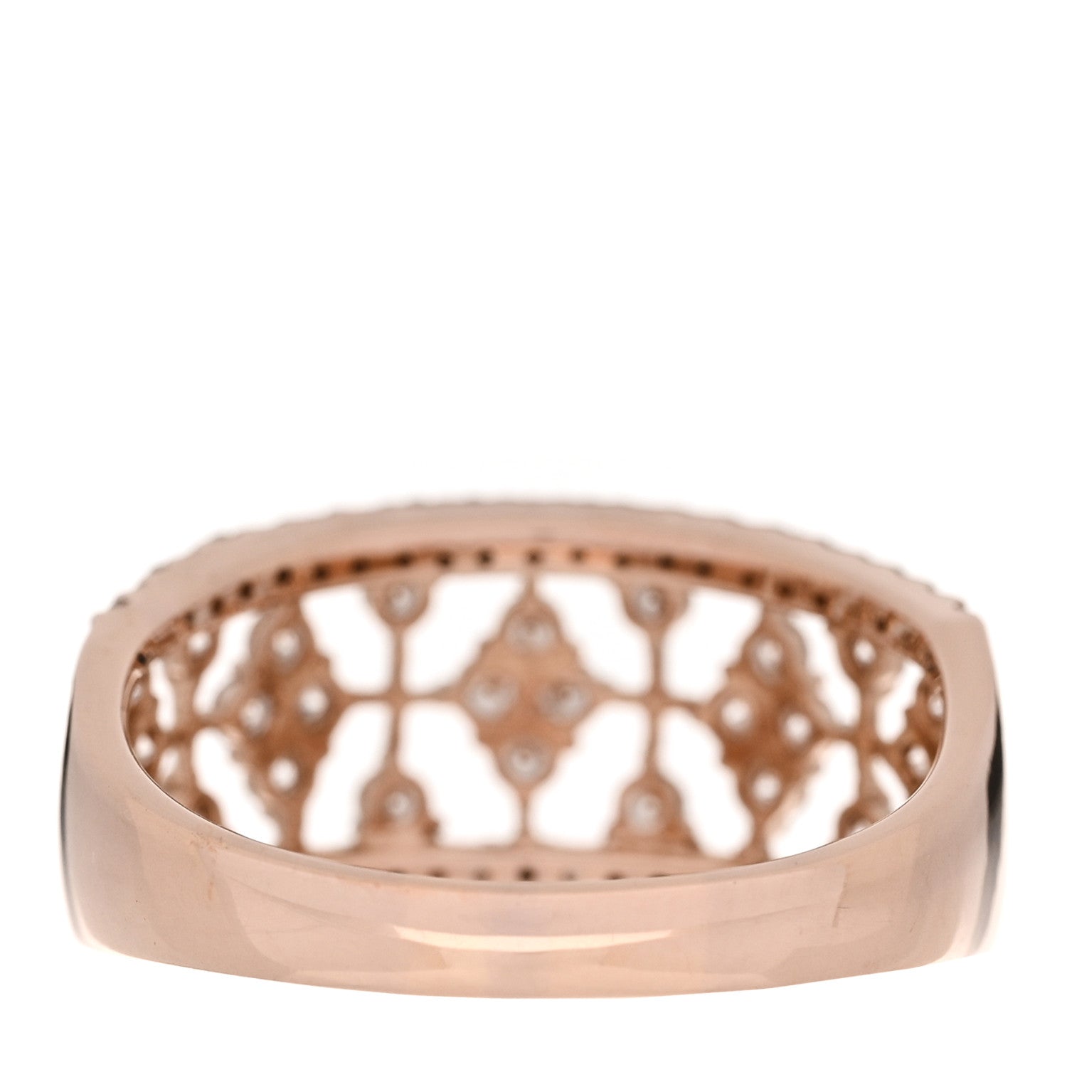 Parker & West by FASHIONPHILE 18K Rose Gold Diamond 1.00ctw Pave Openwork Band Ring 59 8.75 4 of 8
