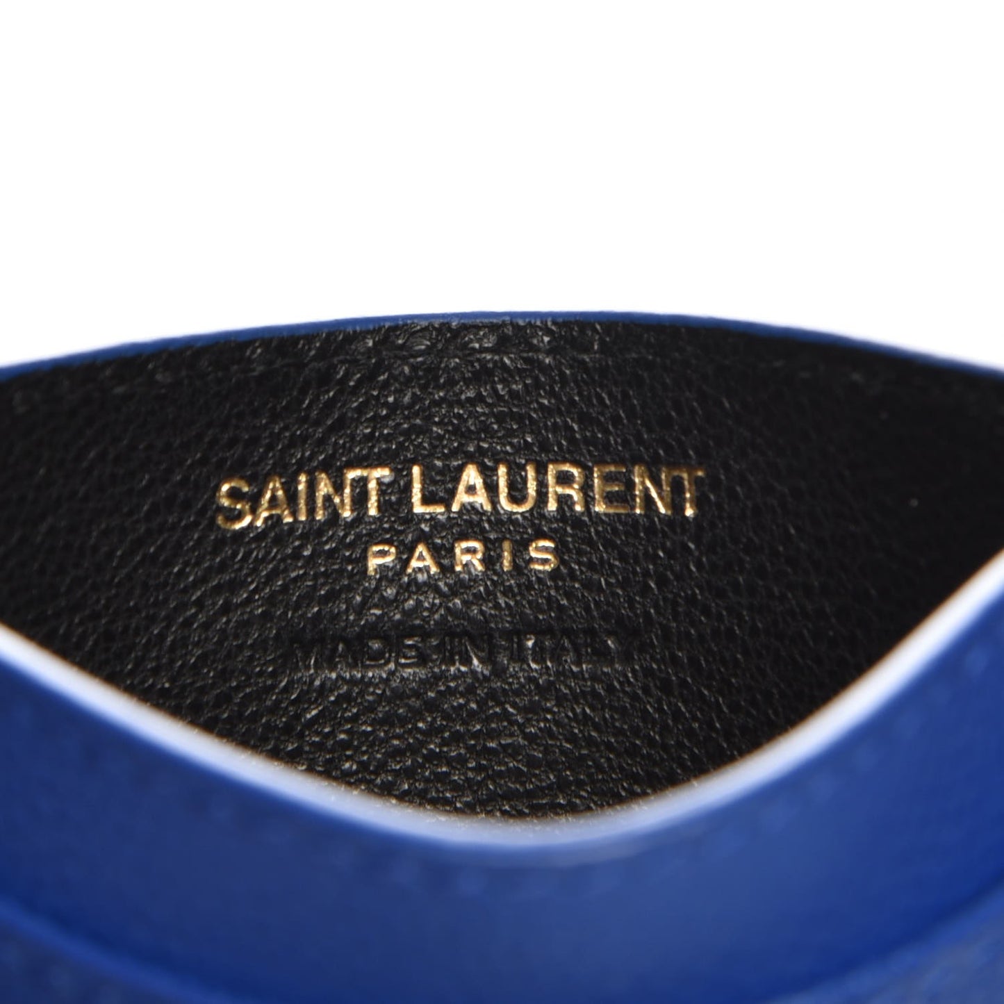 Grain De Poudre Matelasse Monogram Credit Card Case Blue Majorelle