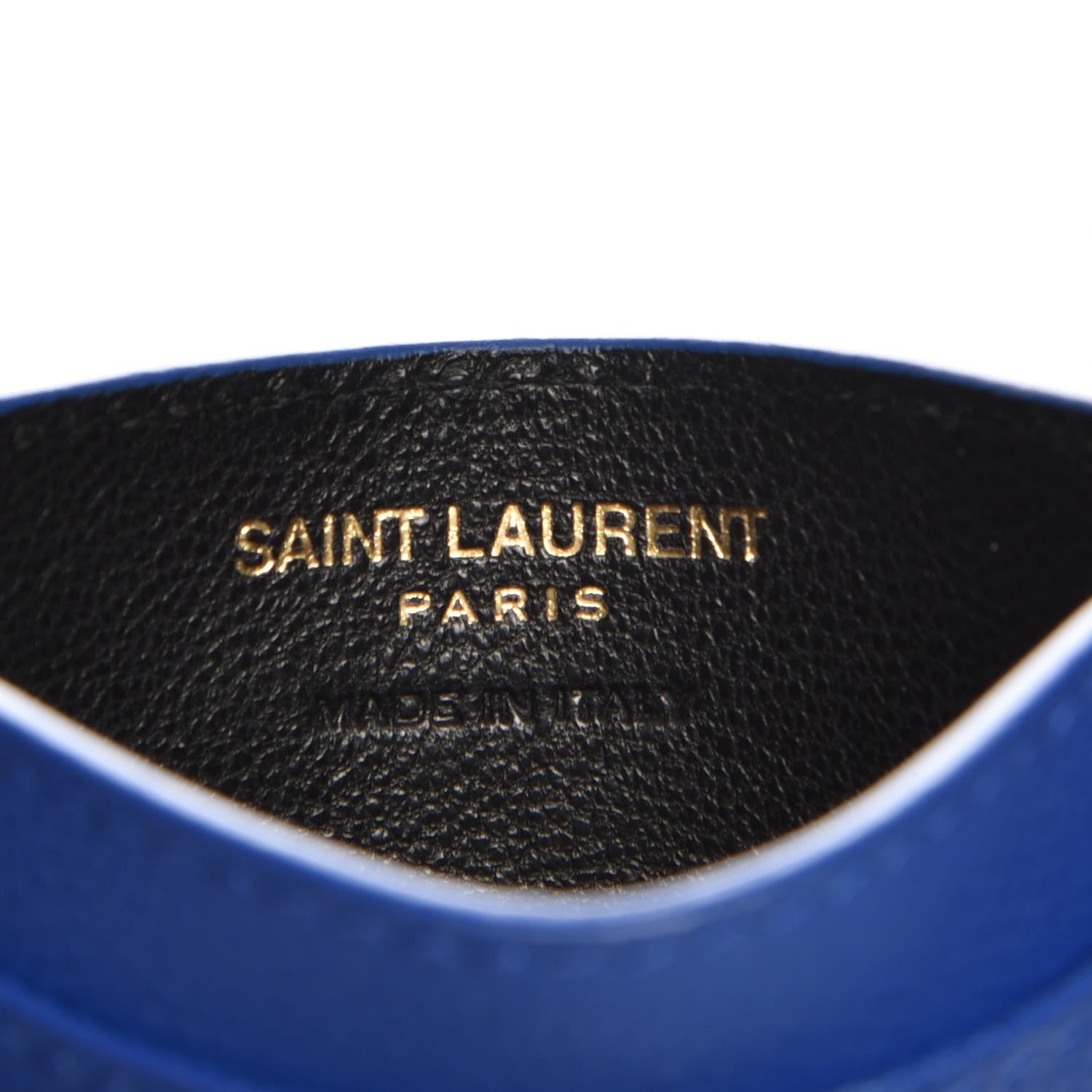 Saint Laurent Grain De Poudre Matelasse Monogram Credit Card Case Blue Majorelle 6 of 7