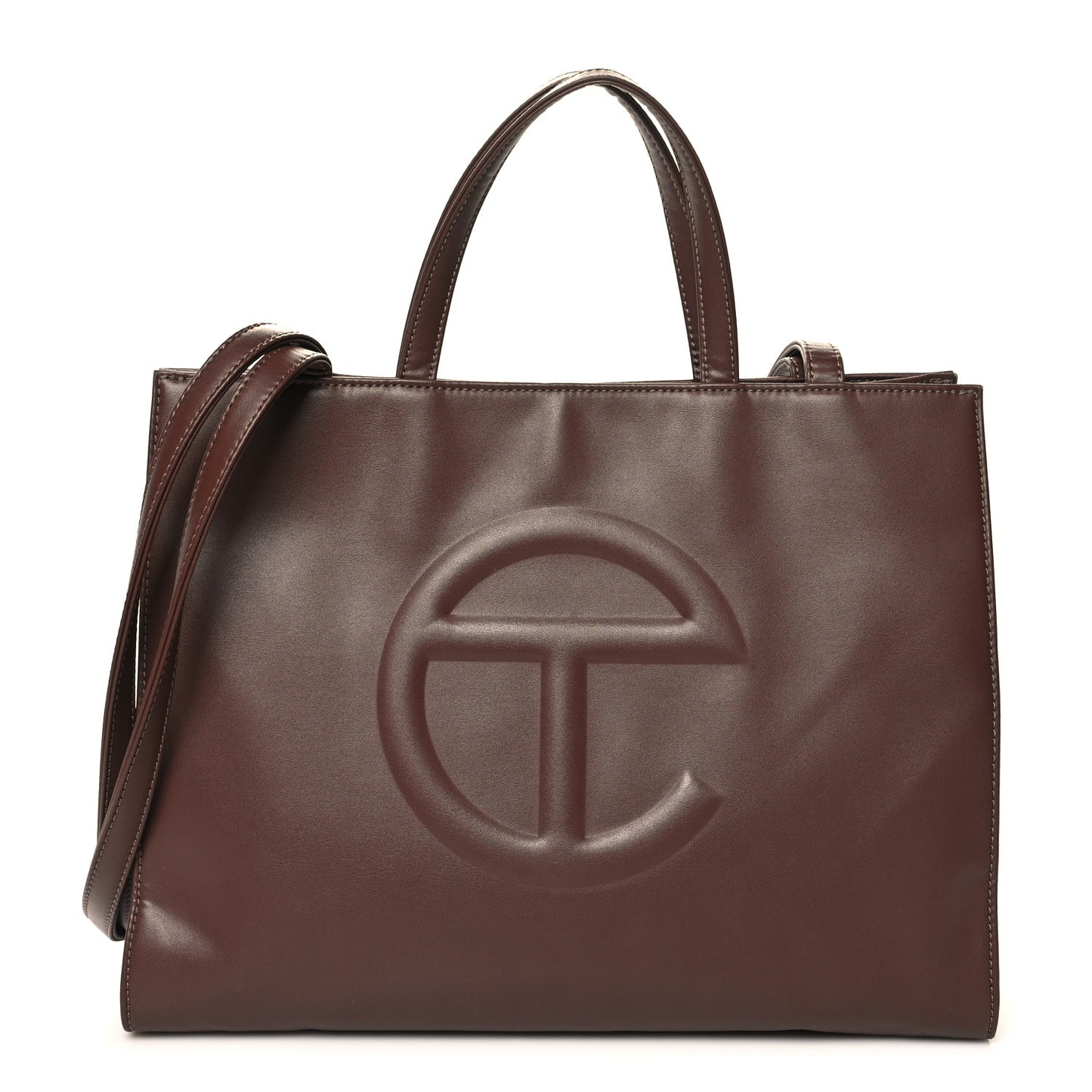 Vegan Leather Medium Shopping Bag Chocolate