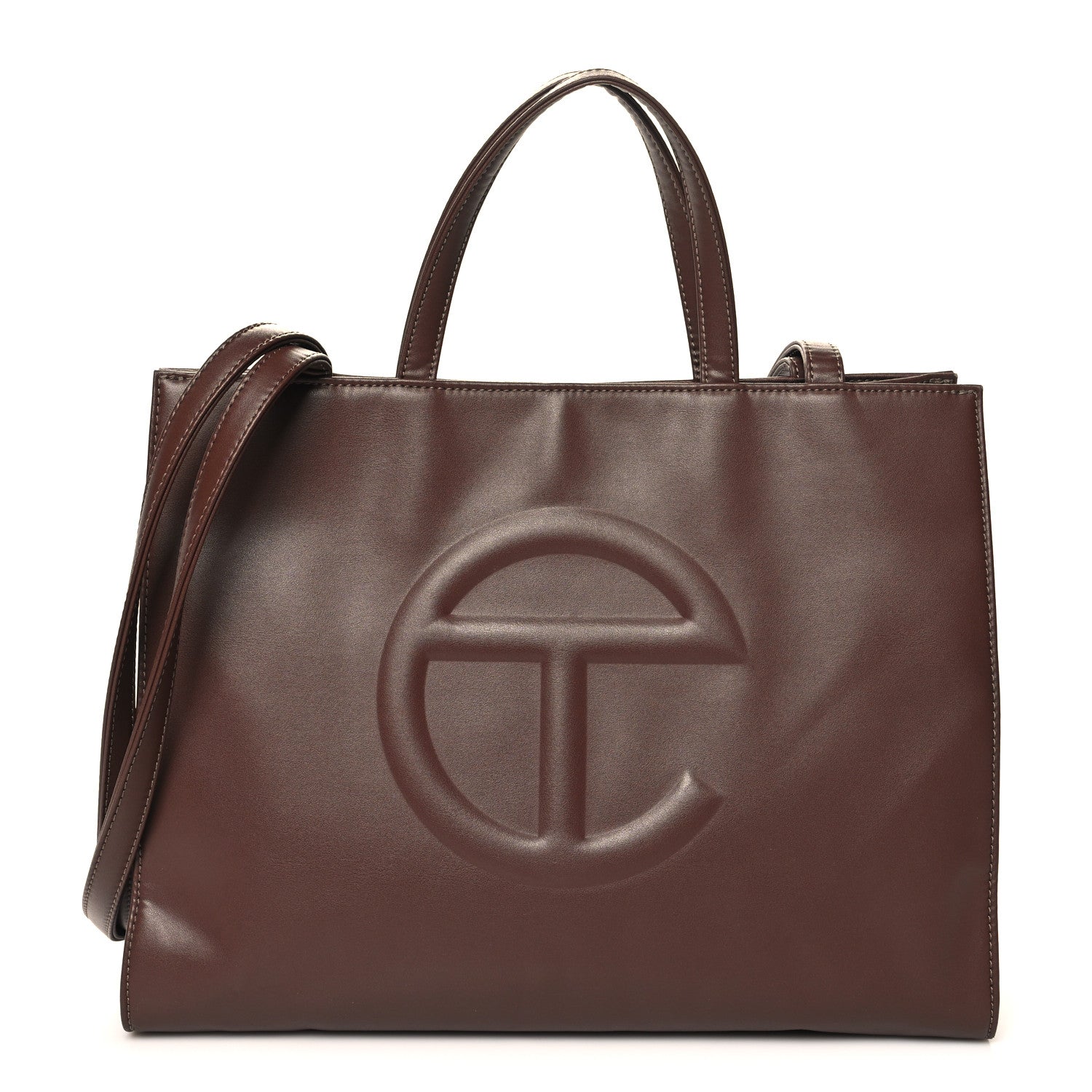 Telfar Vegan Leather Medium Shopping Bag Chocolate 1 of 9