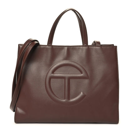 Telfar Vegan Leather Medium Shopping Bag Chocolate 1 of 9