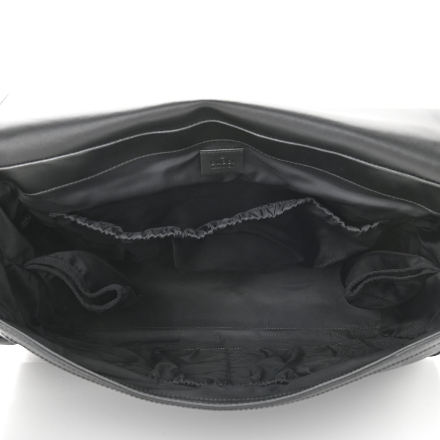 GG Supreme Monogram Web Messenger Diaper Bag Black Grey