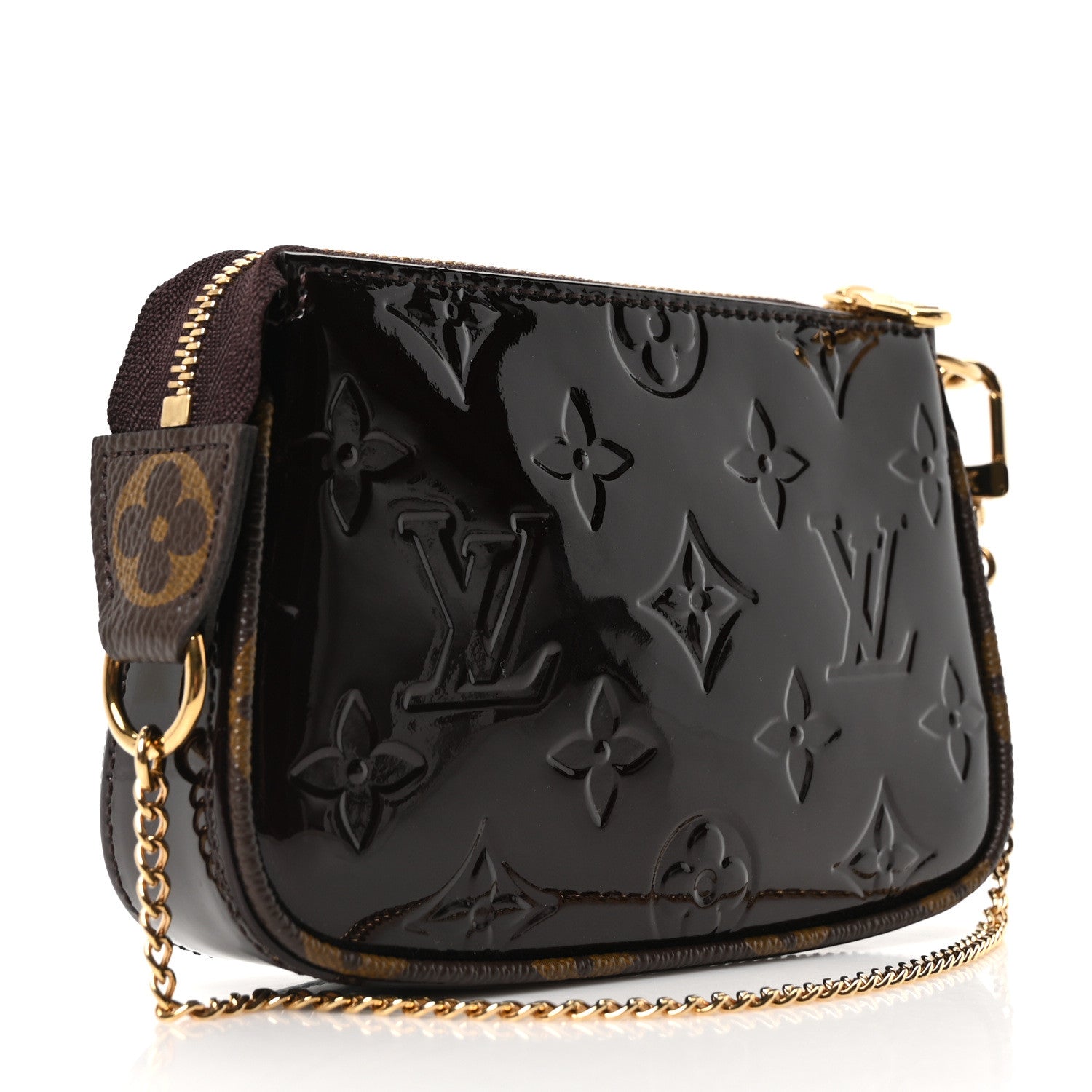 Louis Vuitton Vernis Monogram Mini Pochette Accessories Amarante 3 of 9