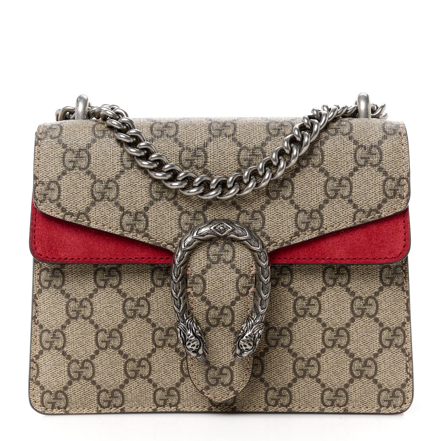 GG Supreme Monogram Mini Dionysus Shoulder Bag Hibiscus Red