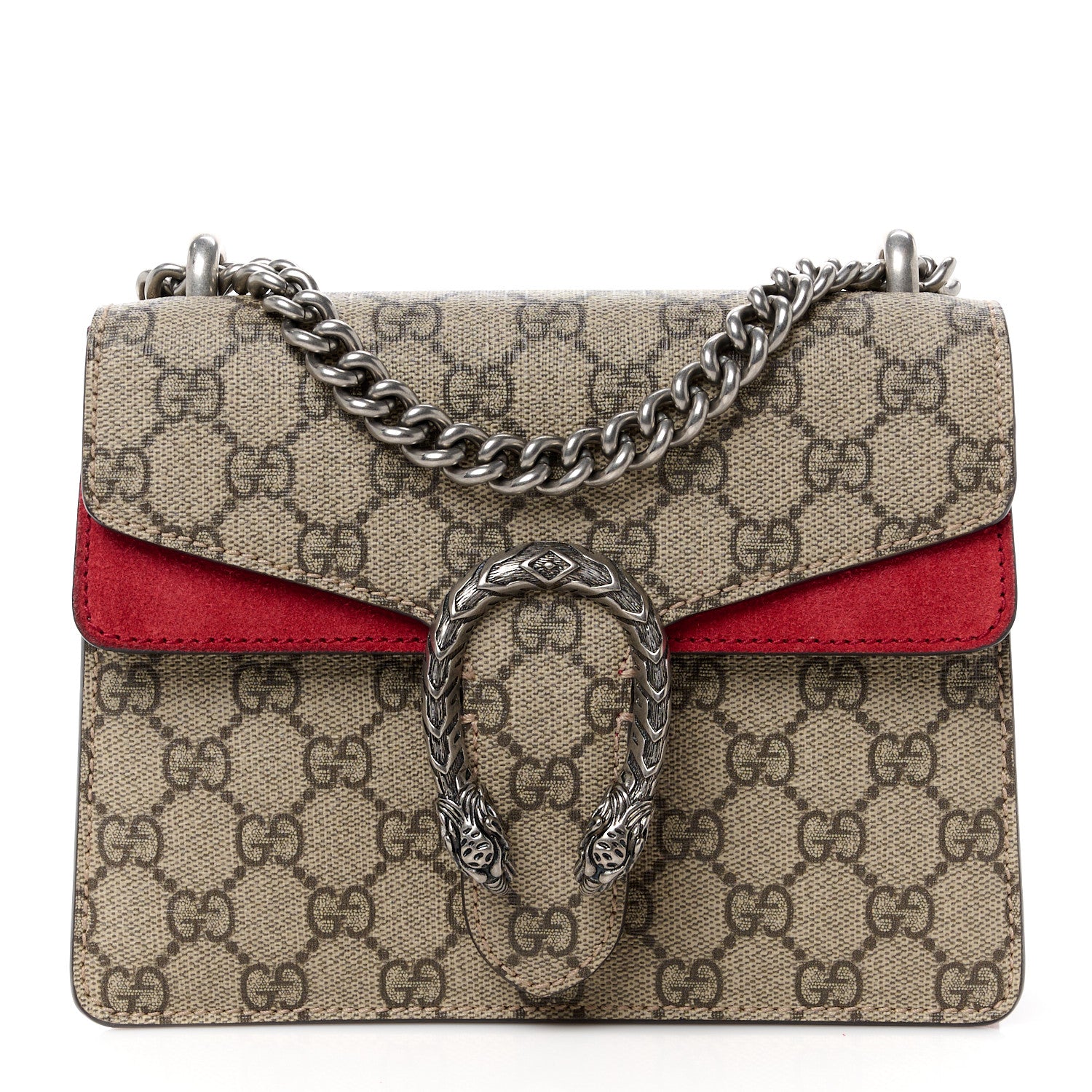 Gucci GG Supreme Monogram Mini Dionysus Shoulder Bag Hibiscus Red 1 of 12