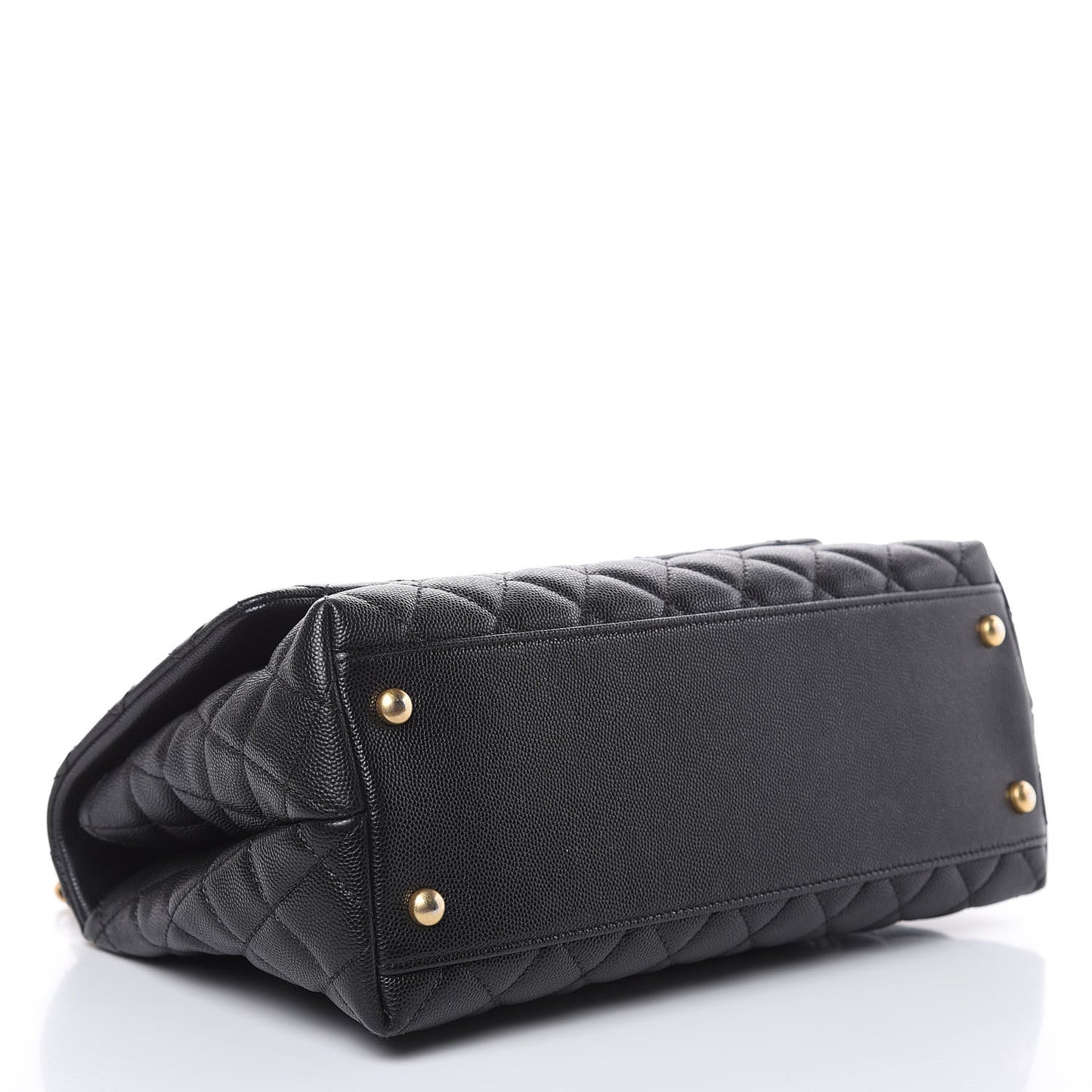 Caviar Quilted Small Coco Handle Flap Black