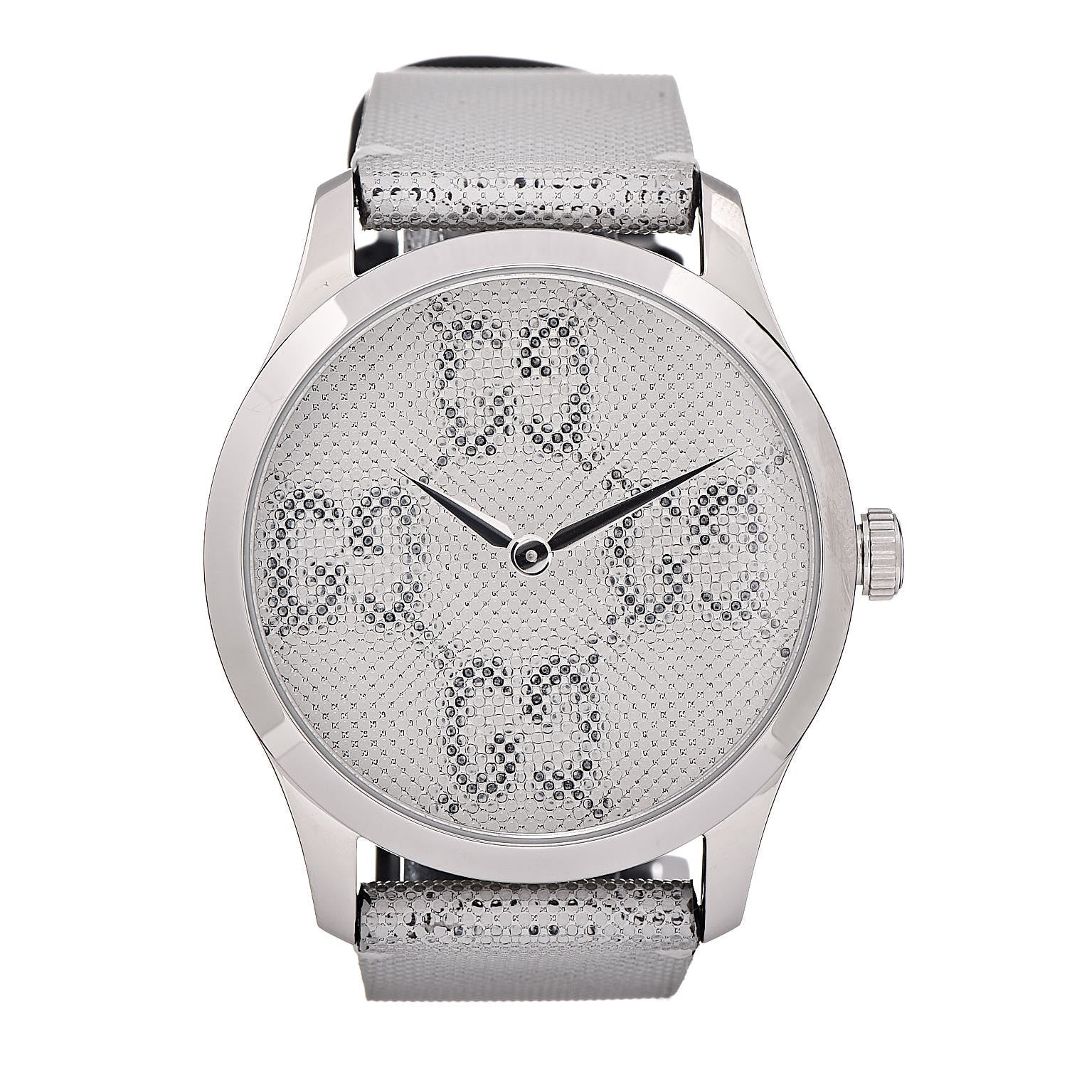 Gucci Stainless Steel Calfskin 38mm G-Timeless GG Hologram Quartz Watch 1 of 7