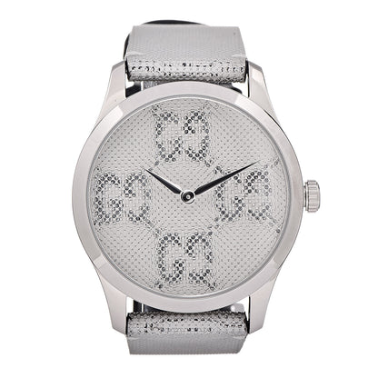 Gucci Stainless Steel Calfskin 38mm G-Timeless GG Hologram Quartz Watch 1 of 7