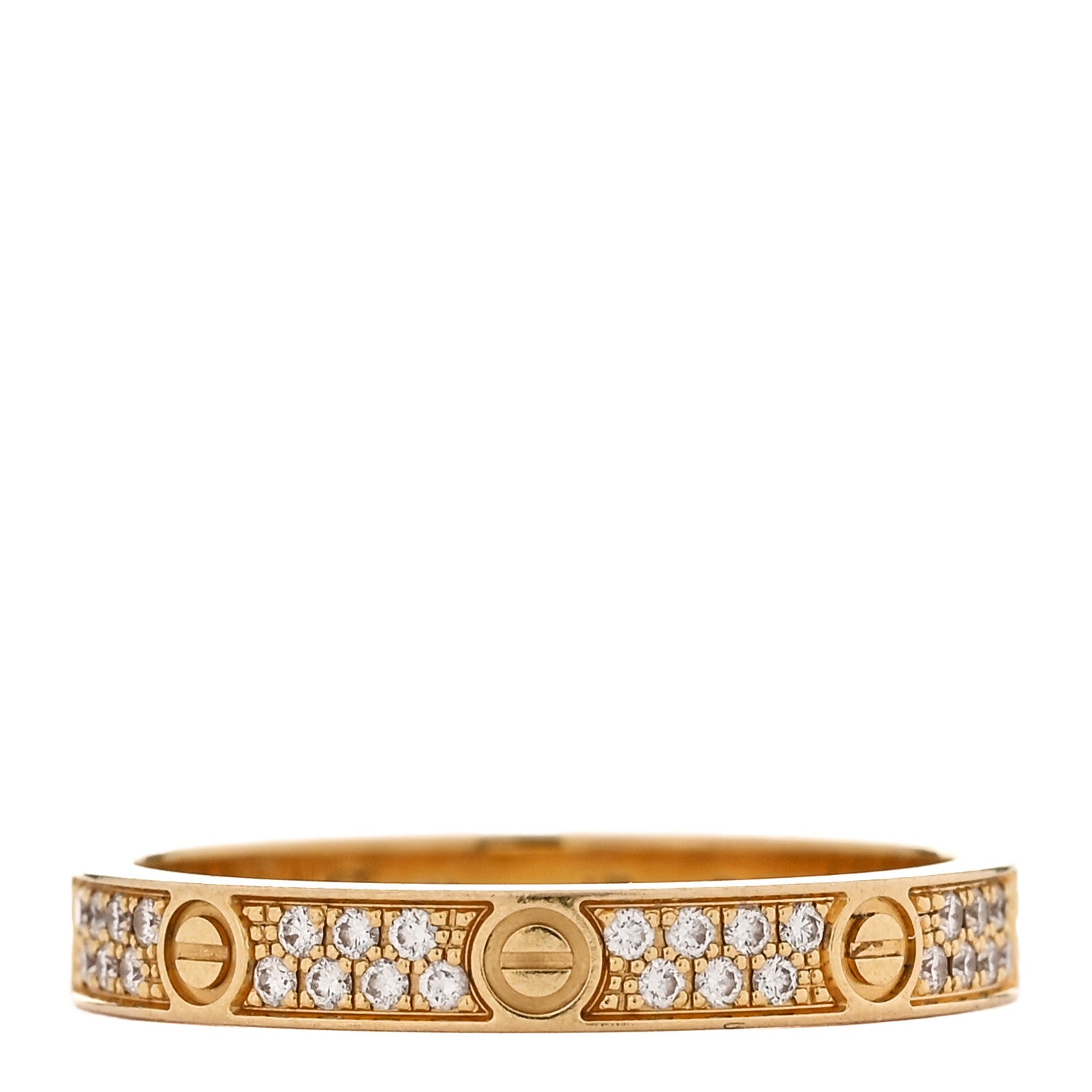 Cartier 18K Yellow Gold Diamond 2.6mm LOVE Paved Band Ring 47 4 1 of 5
