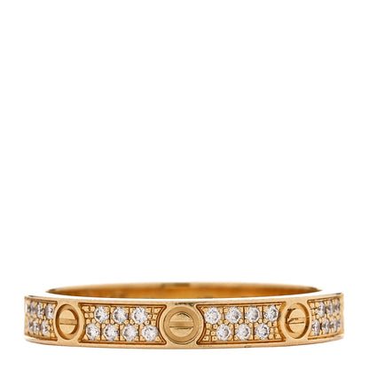 Cartier 18K Yellow Gold Diamond 2.6mm LOVE Paved Band Ring 47 4 1 of 5