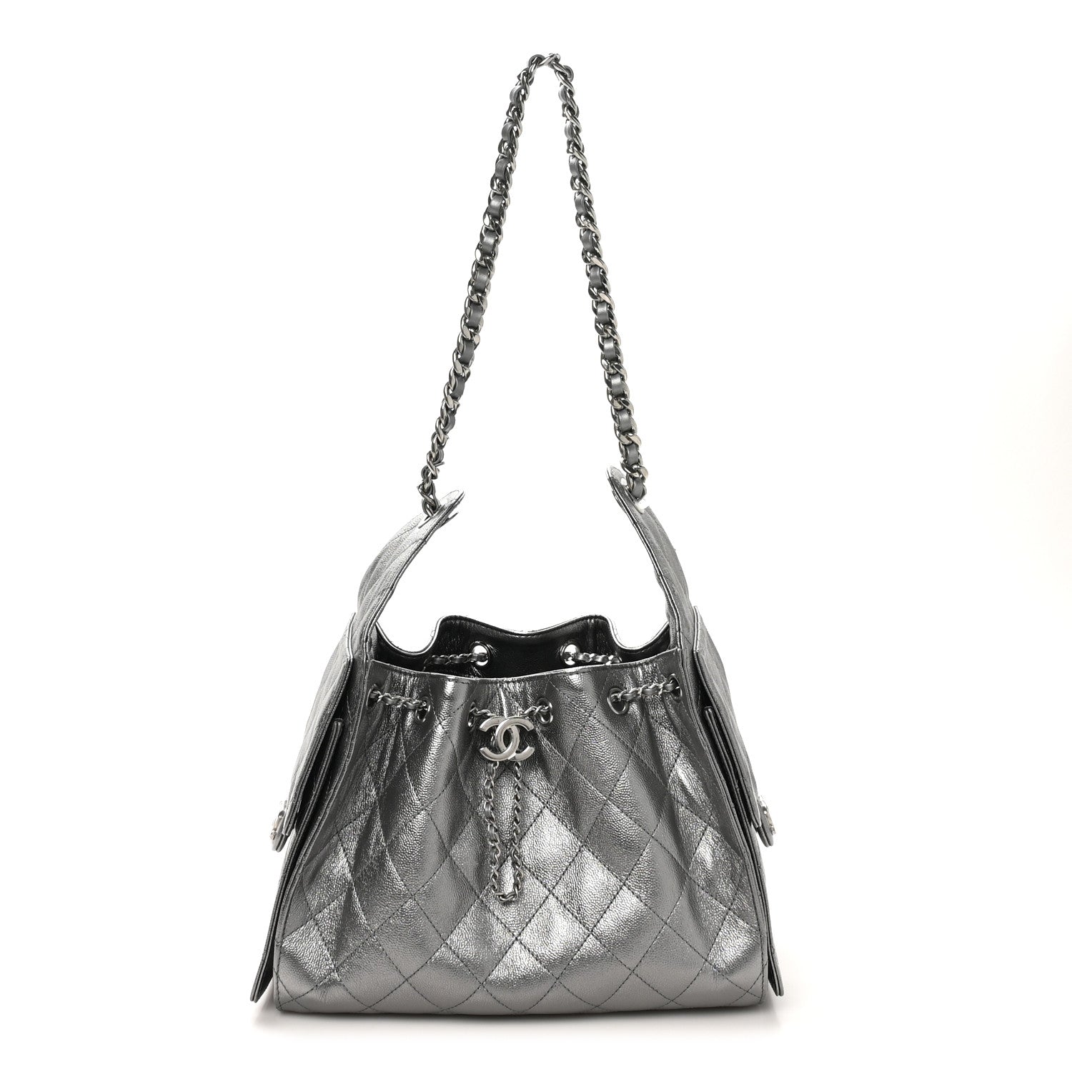 Chanel Metallic Caviar Quilted Small Chanel 25 Handbag Anthracite 1 of 21