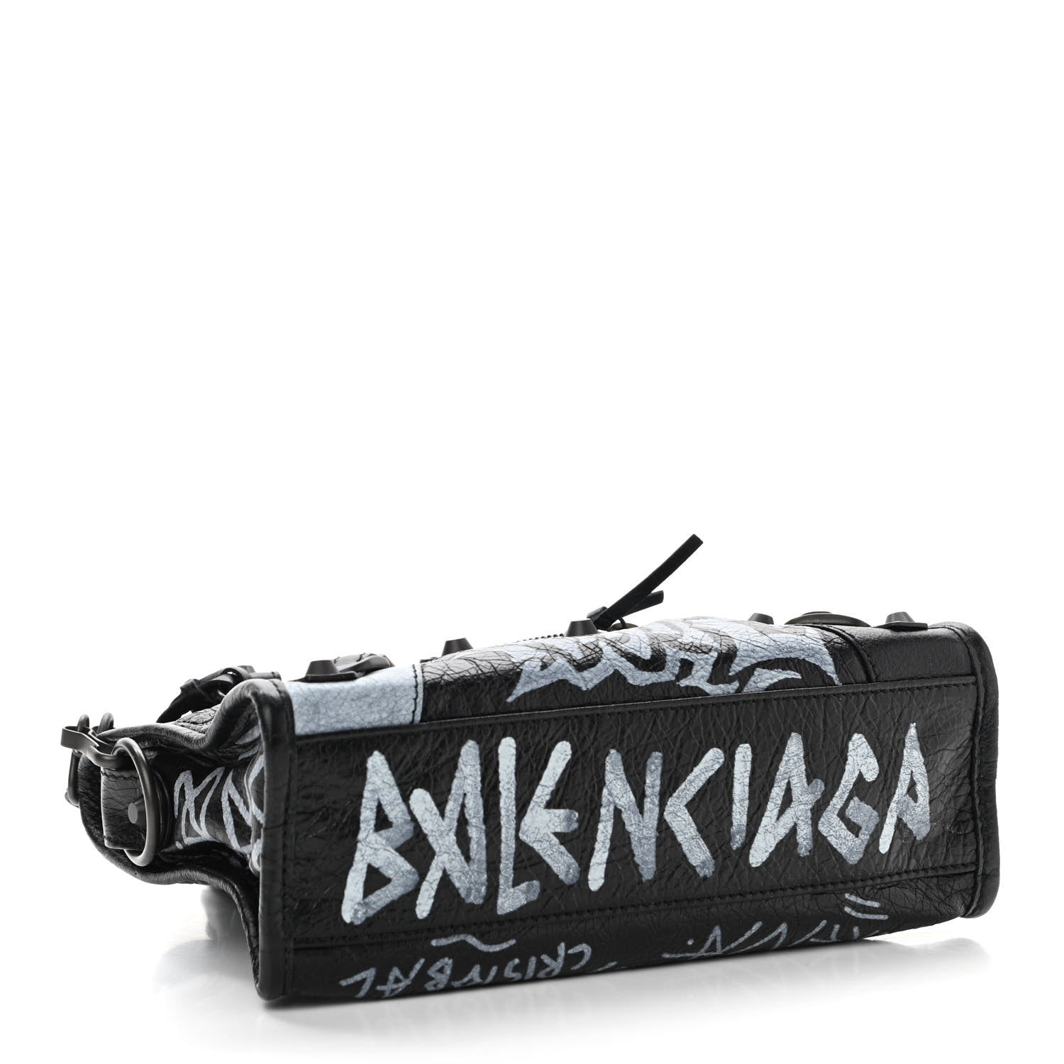Balenciaga Agneau Arena Graffiti All Over Classic Hardware Mini City Black White 4 of 11