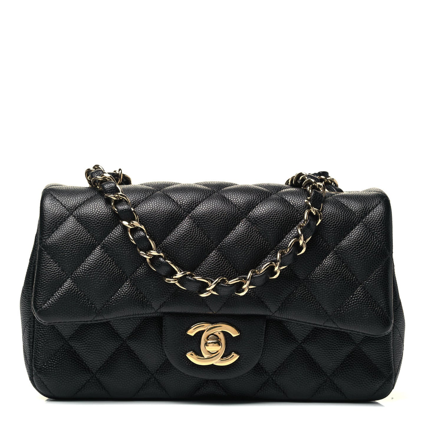 Caviar Quilted Mini Rectangular Flap Black