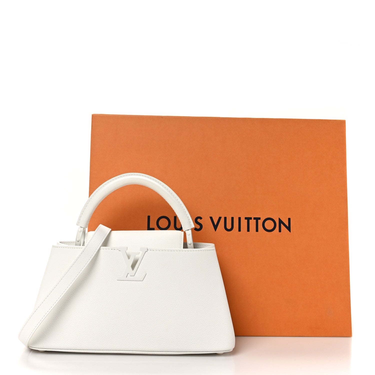 Louis Vuitton Taurillon Capucines East West MM Optic White 10 of 10