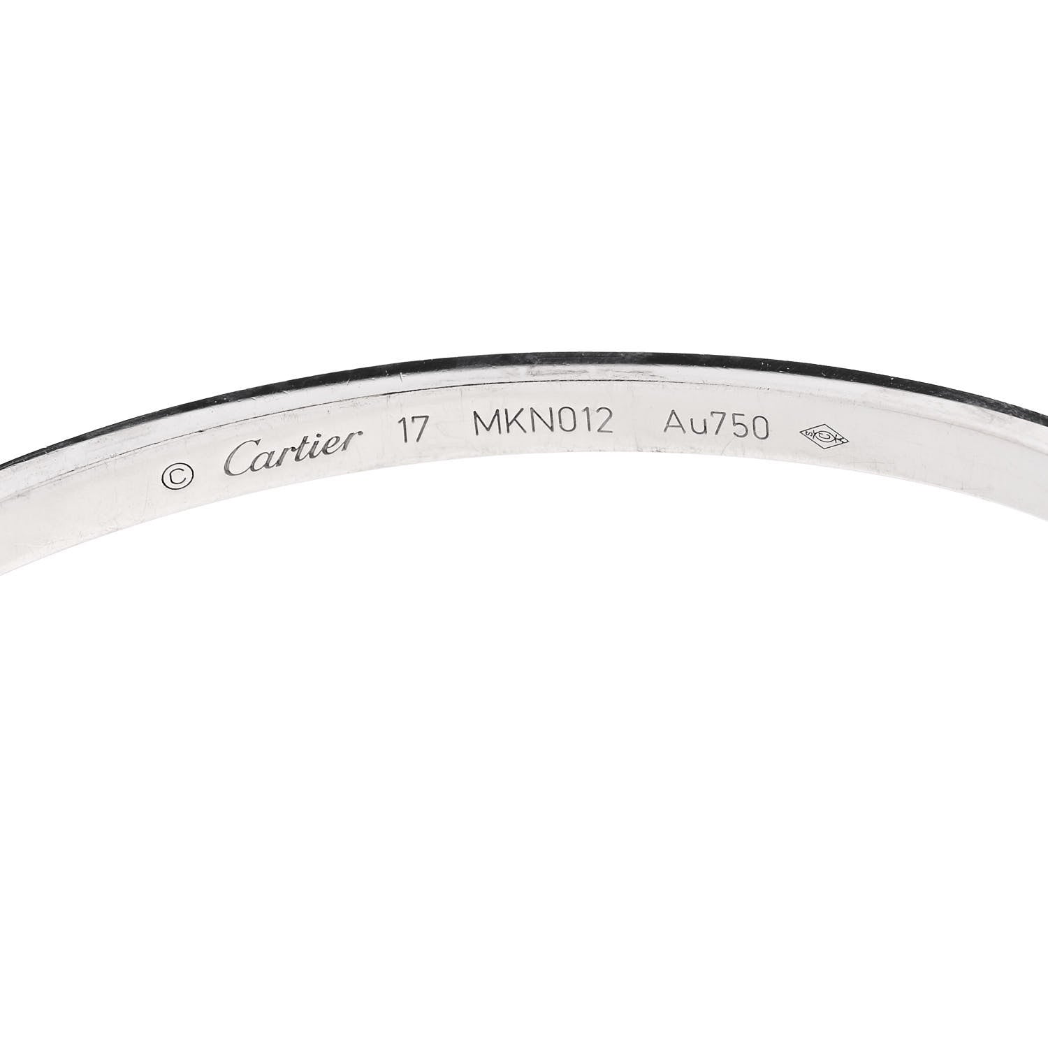 Cartier 18K White Gold 6 Diamond Small LOVE Bracelet 17 6 of 8