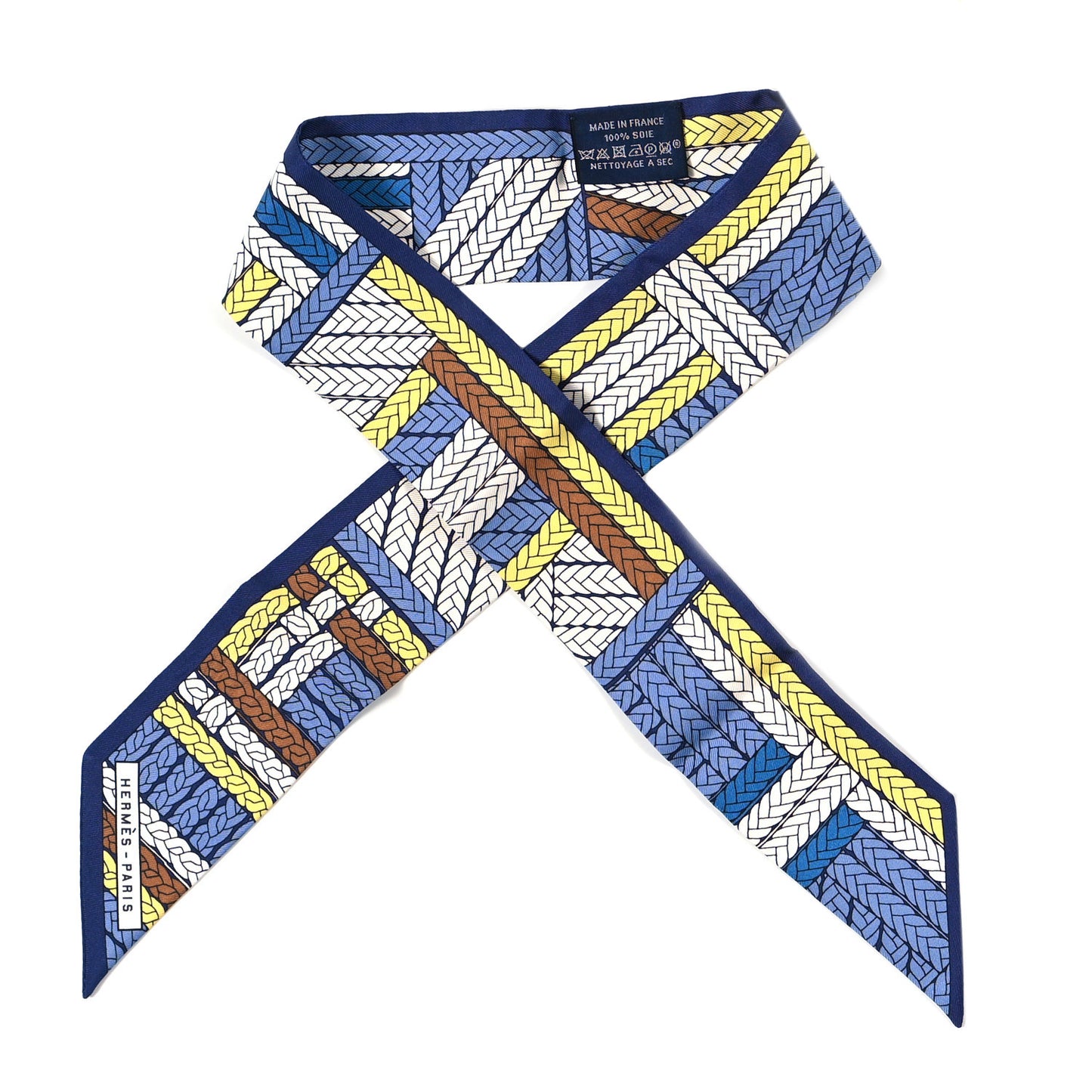 Silk Tresses H Twilly Bleu Lavande Marin Jaune