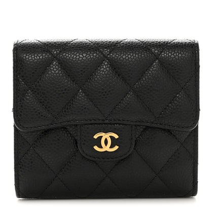 Chanel Caviar Quilted Compact Flap Wallet Black 1 of 8