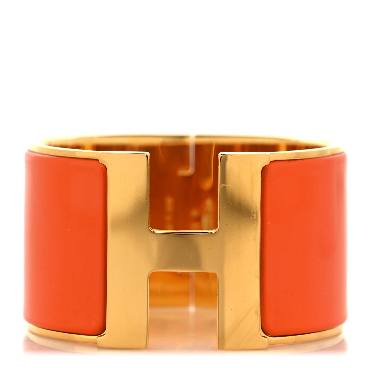 Enamel Extra Wide Clic Clac H Bracelet PM Orange