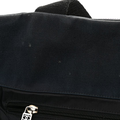 Chanel Canvas Vinyl Perforated CC Tote White Black Dark Navy 12 of 24