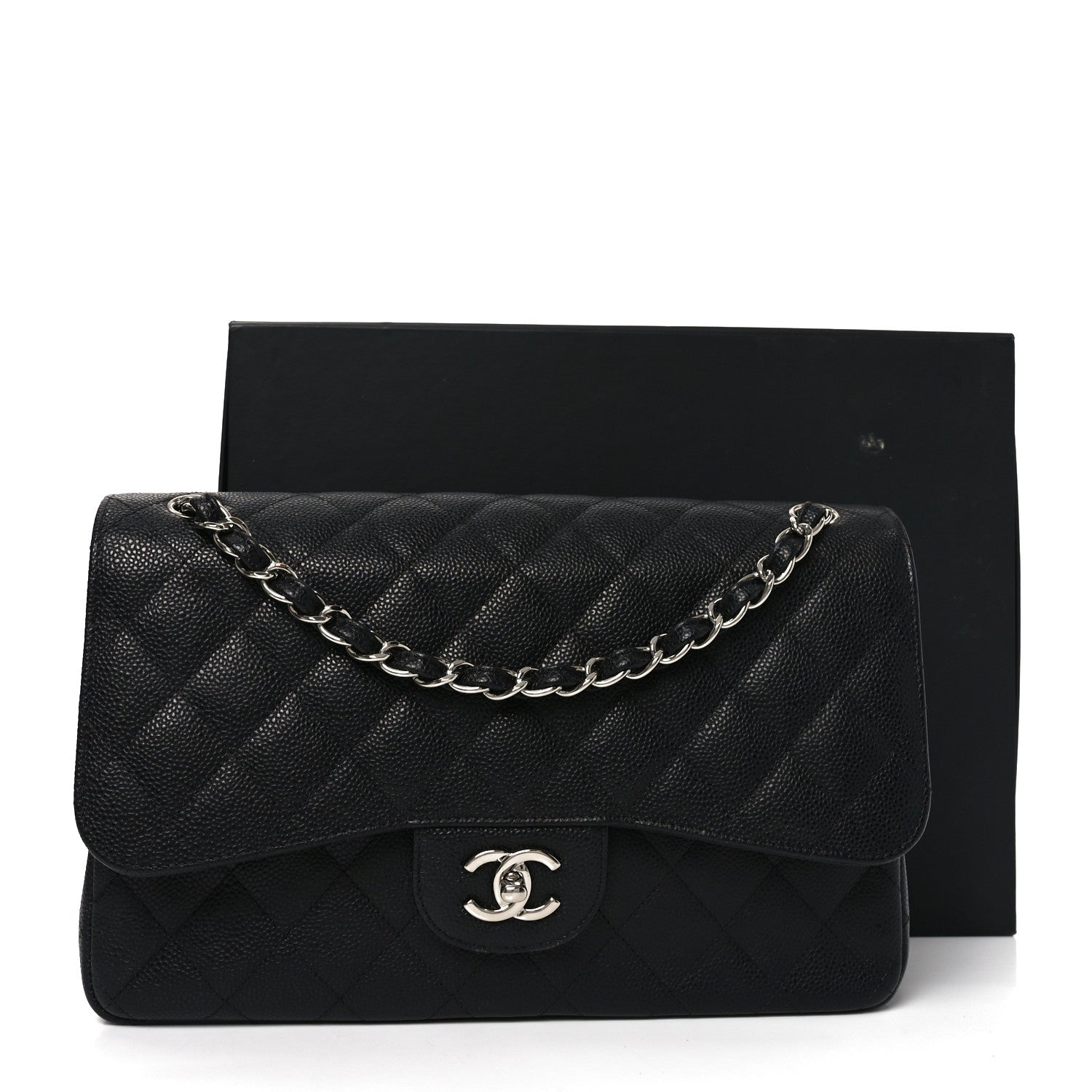 Chanel Caviar Quilted Jumbo Double Flap Black 11 of 11