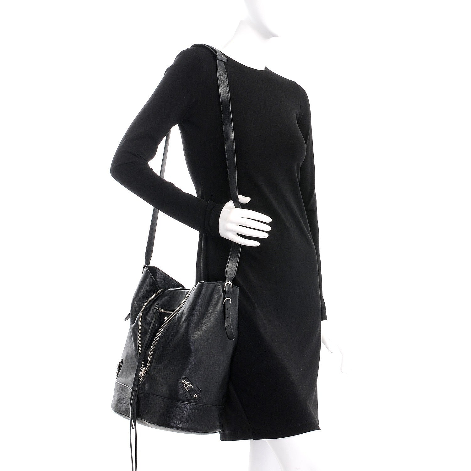 Balenciaga Veau Papier Classic Hardware Drop Bucket Bag Nero Black 2 of 10