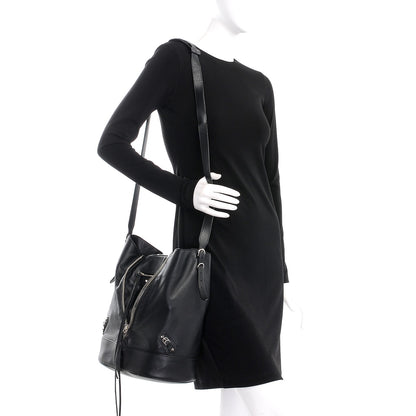 Balenciaga Veau Papier Classic Hardware Drop Bucket Bag Nero Black 2 of 10