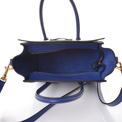 Celine Drummed Calfskin Nano Luggage Indigo 5 of 6