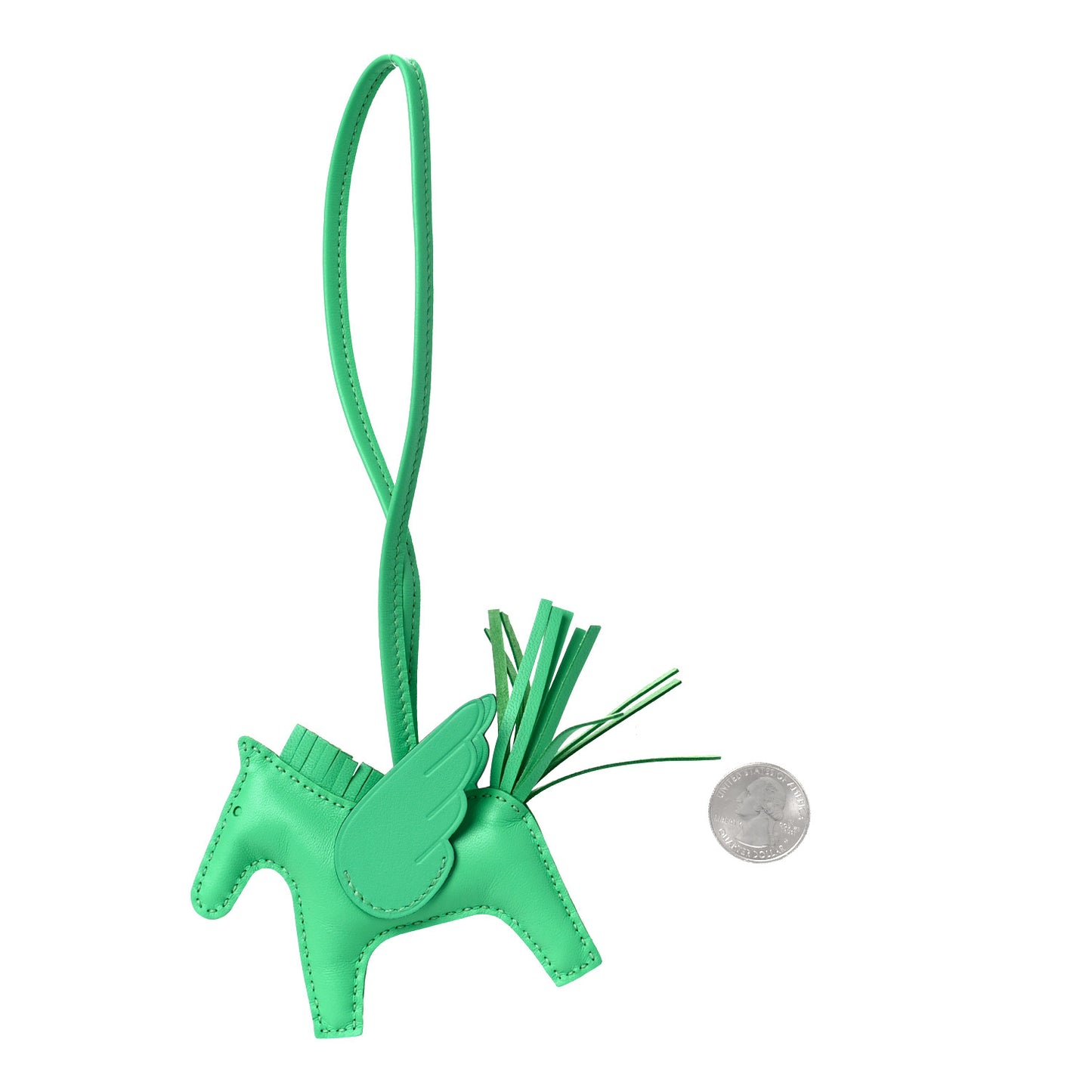 Milo Lambskin Grigri Rodeo Pegase Horse Bag Charm PM Vert Comics
