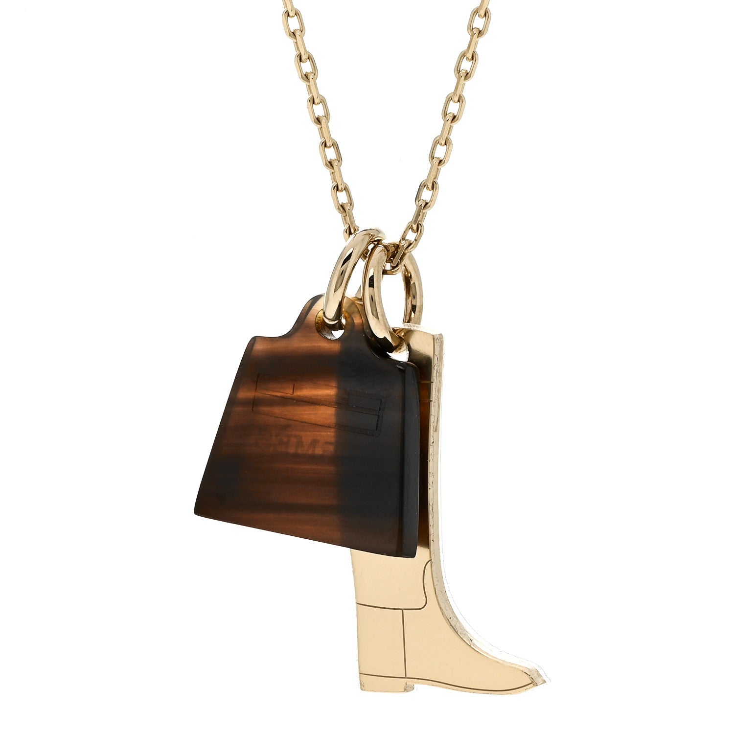 Hermes Permabrass Buffalo Horn Amulette Maroquinier PM Pendant Necklace 5 of 7