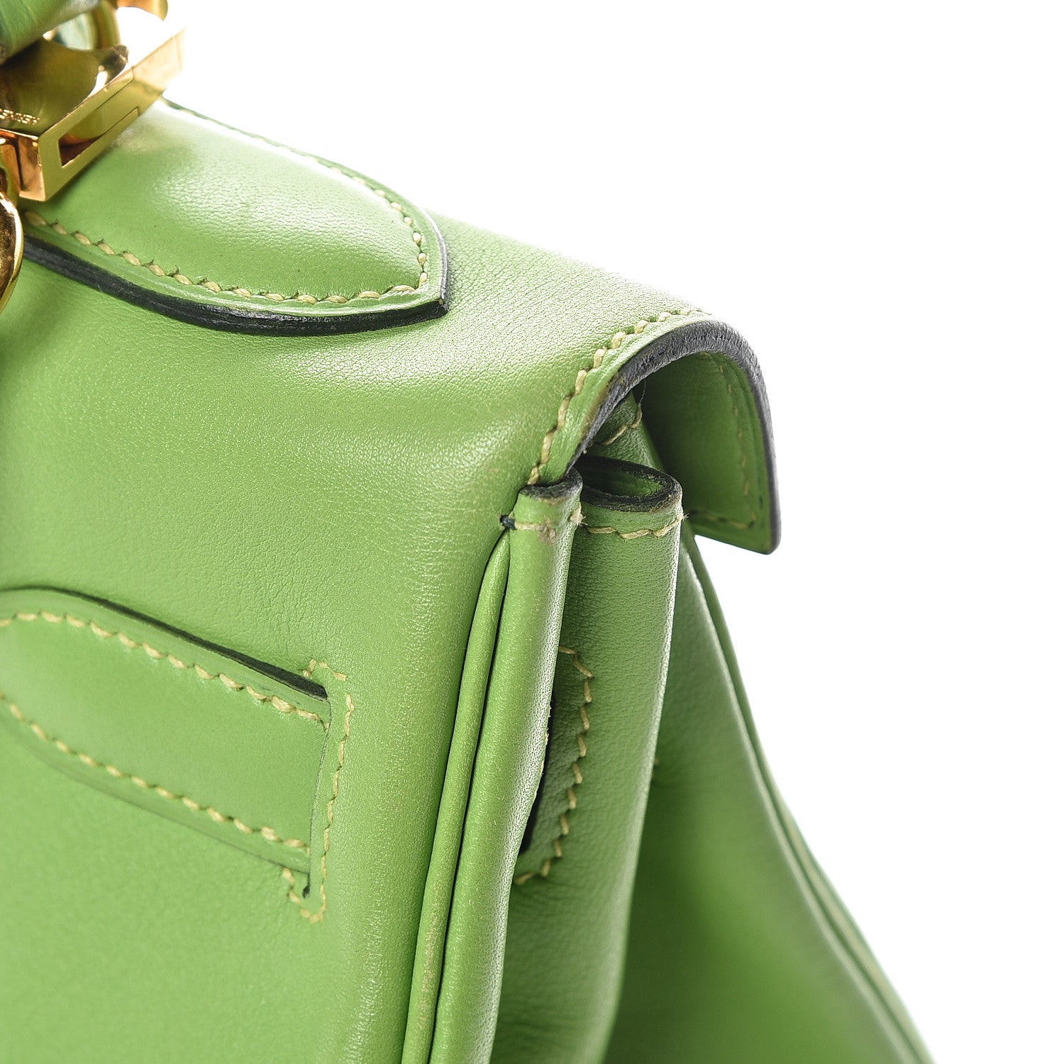 Hermes Veau Gulliver Kelly Retourne 32 Vert Cru 45 of 46