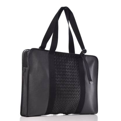Bottega Veneta Nappa Intrecciato Briefcase Medium Grey Black 3 of 8