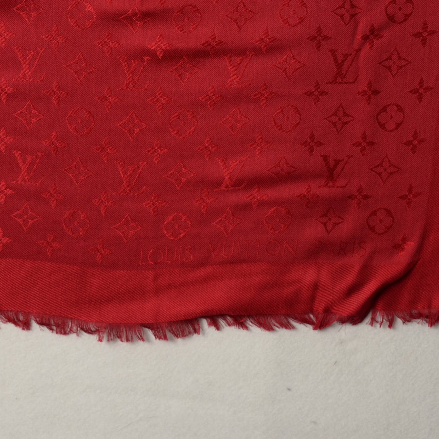 Silk Wool Monogram Shawl Pomme D'Amour