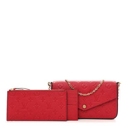 Louis Vuitton Empreinte Pochette Felicie Chain Wallet Scarlet 1 of 10