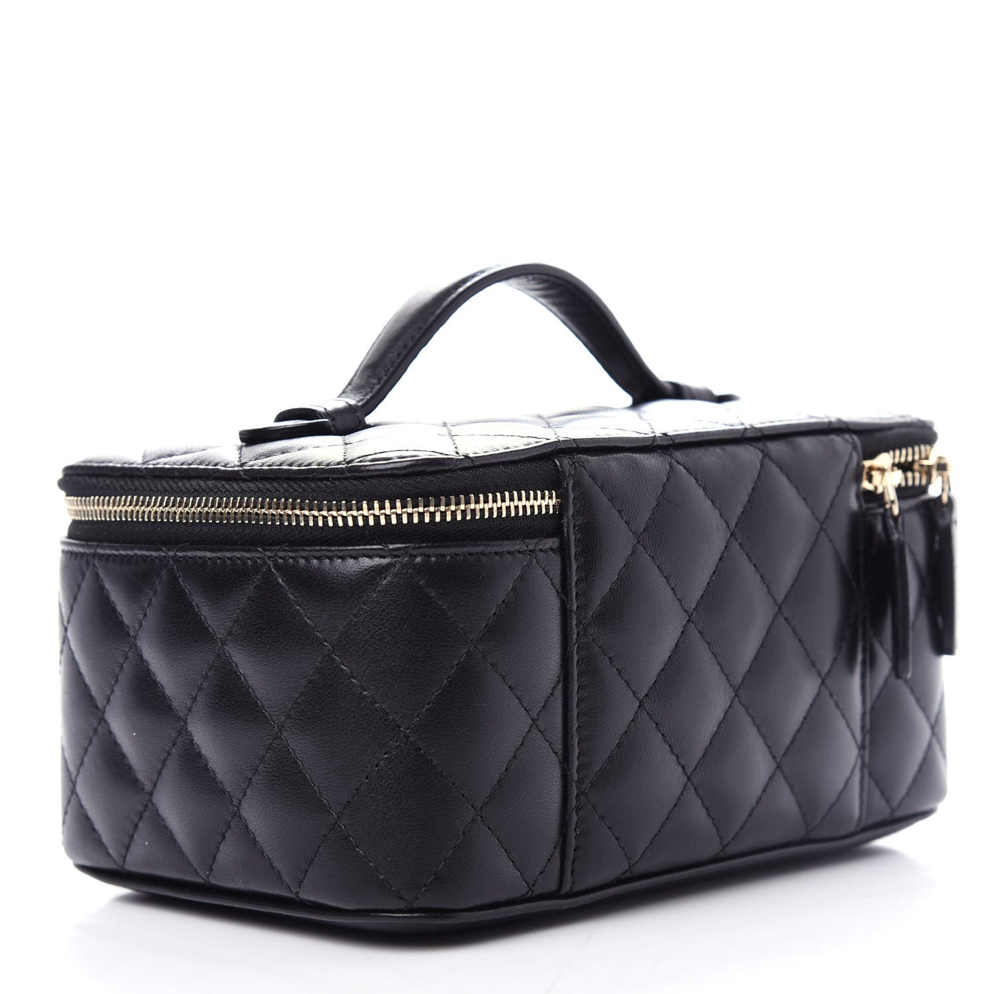 Lambskin Quilted Jewelry Case Black