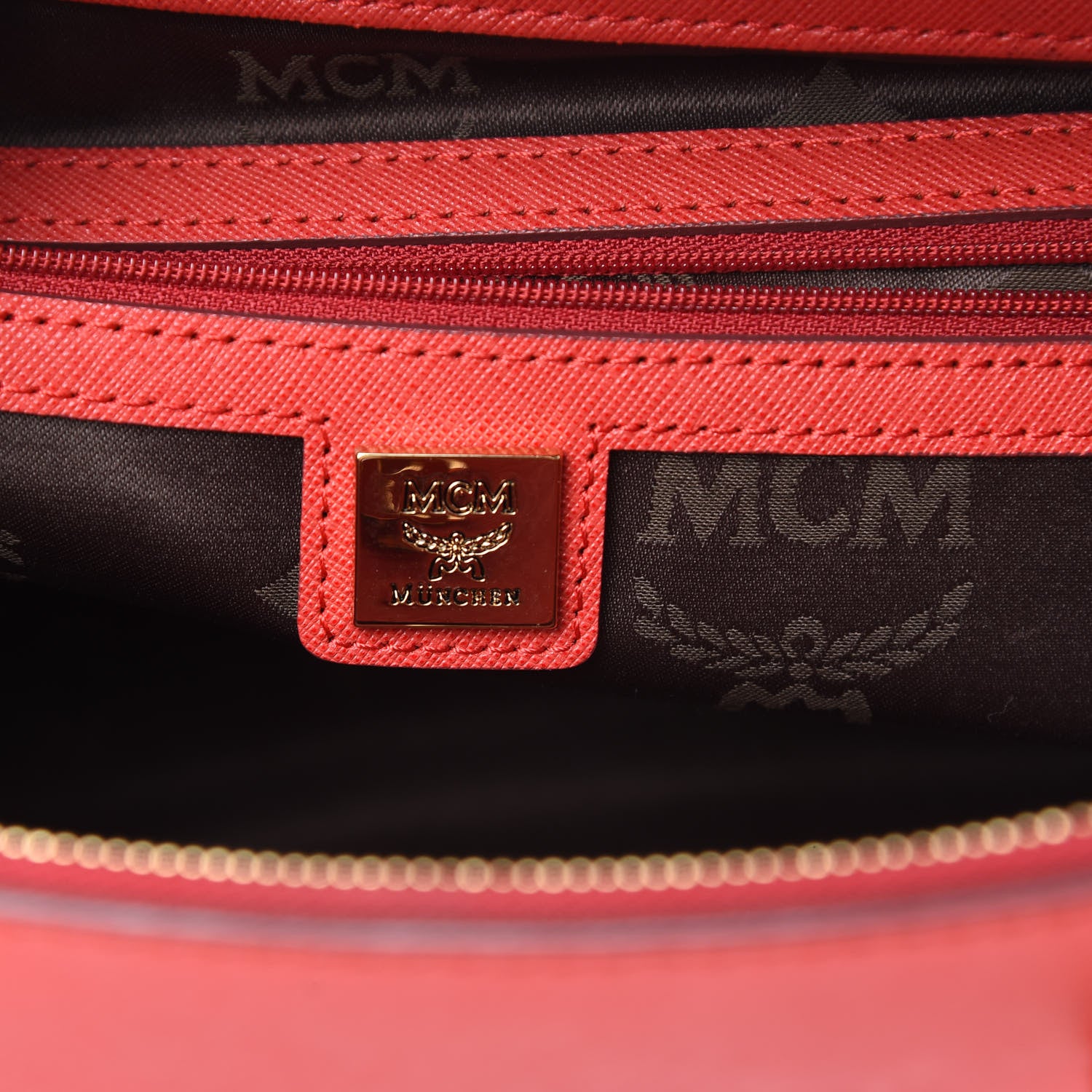 MCM Saffiano Nuovo Tote Hot Coral 7 of 13