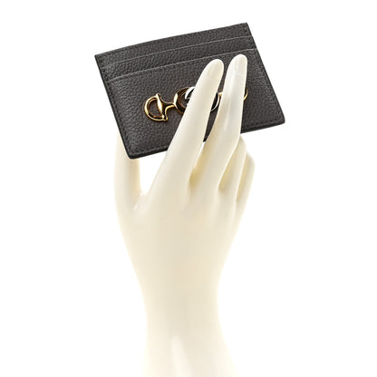 Gucci Grainy Calfskin Zumi Card Holder Dusty Grey 2 of 7