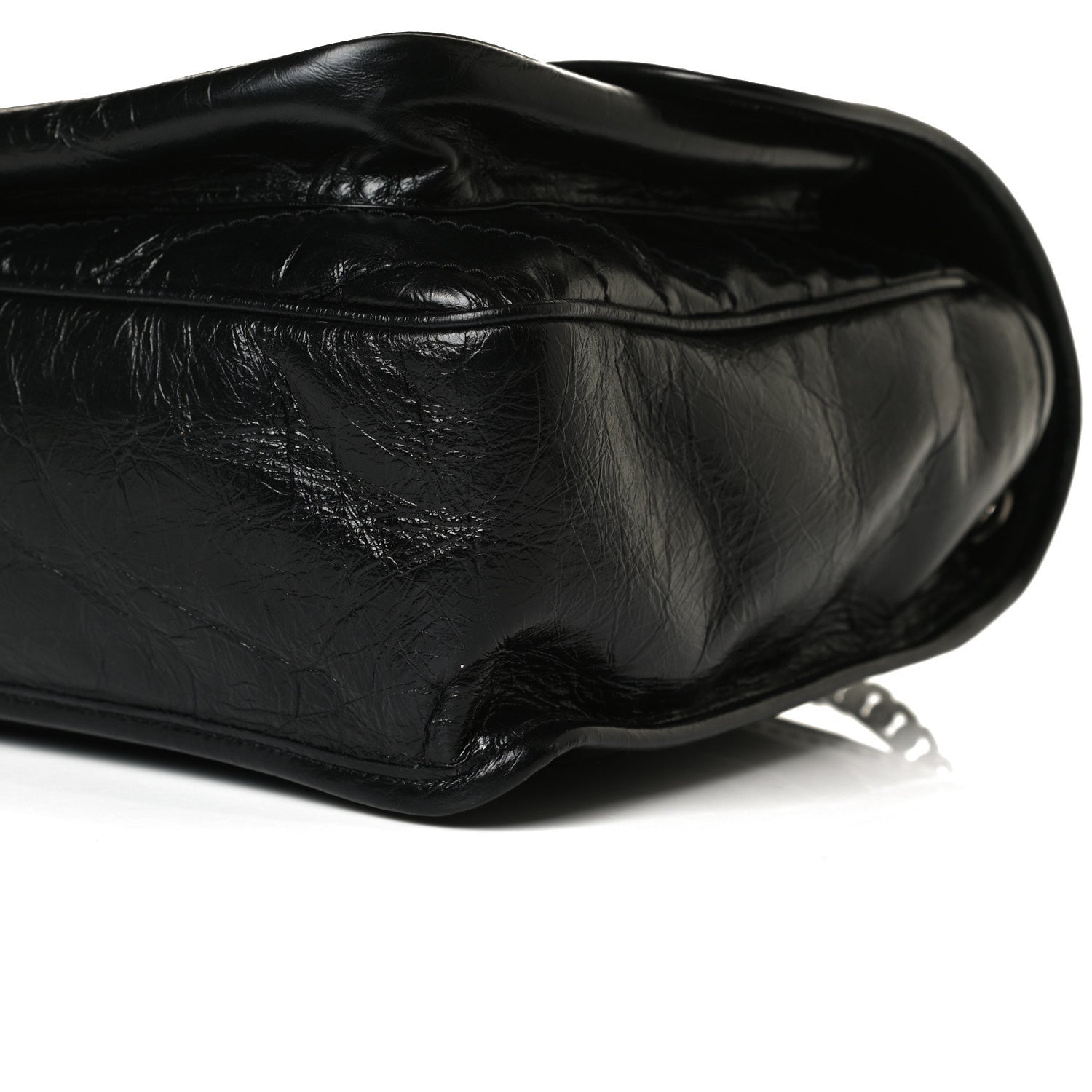 Saint Laurent Crinkled Calfskin Matelasse Monogram Large Niki Chain Satchel Black 9 of 14