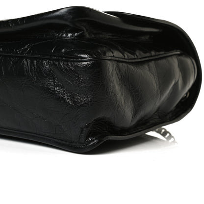 Saint Laurent Crinkled Calfskin Matelasse Monogram Large Niki Chain Satchel Black 9 of 14