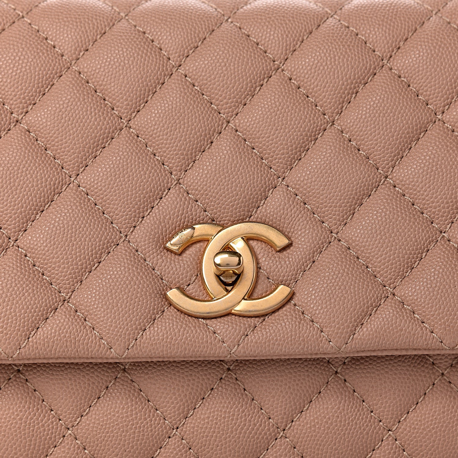 Chanel Caviar Quilted Small Coco Handle Flap Light Beige 10 of 10