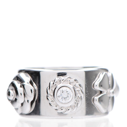 Chanel 18K White Gold Diamond Camellia Ring 48 4.5 1 of 5