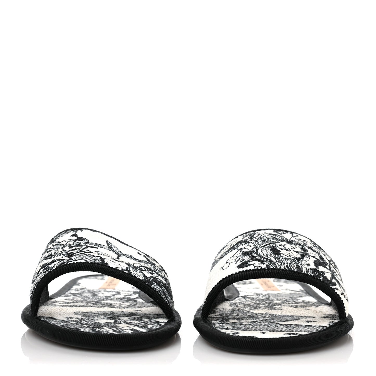 Canvas Embroidered Toile De Jouy Chez Moi Sandal 40 Black
