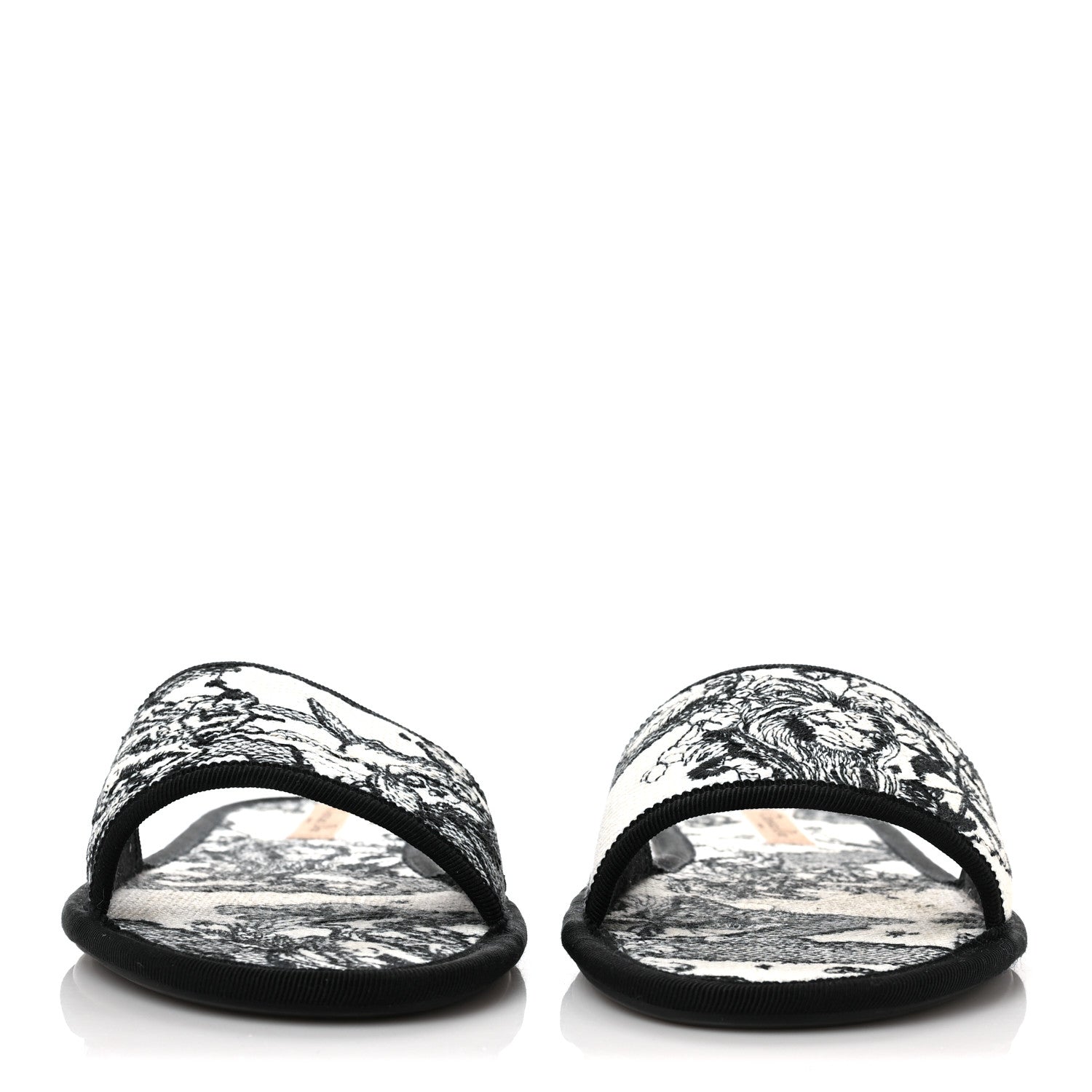 Christian Dior Canvas Embroidered Toile De Jouy Chez Moi Sandal 40 Black 2 of 8