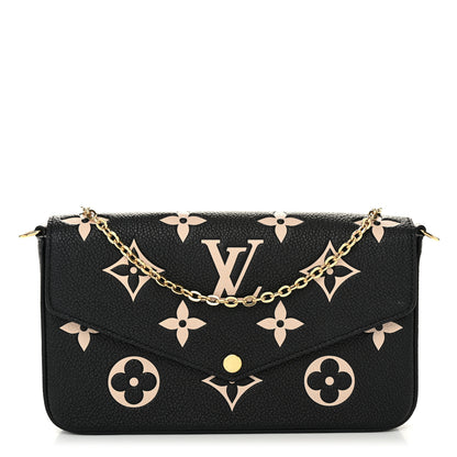 Louis Vuitton Empreinte Monogram Giant Felicie Pochette Black Beige 1 of 11