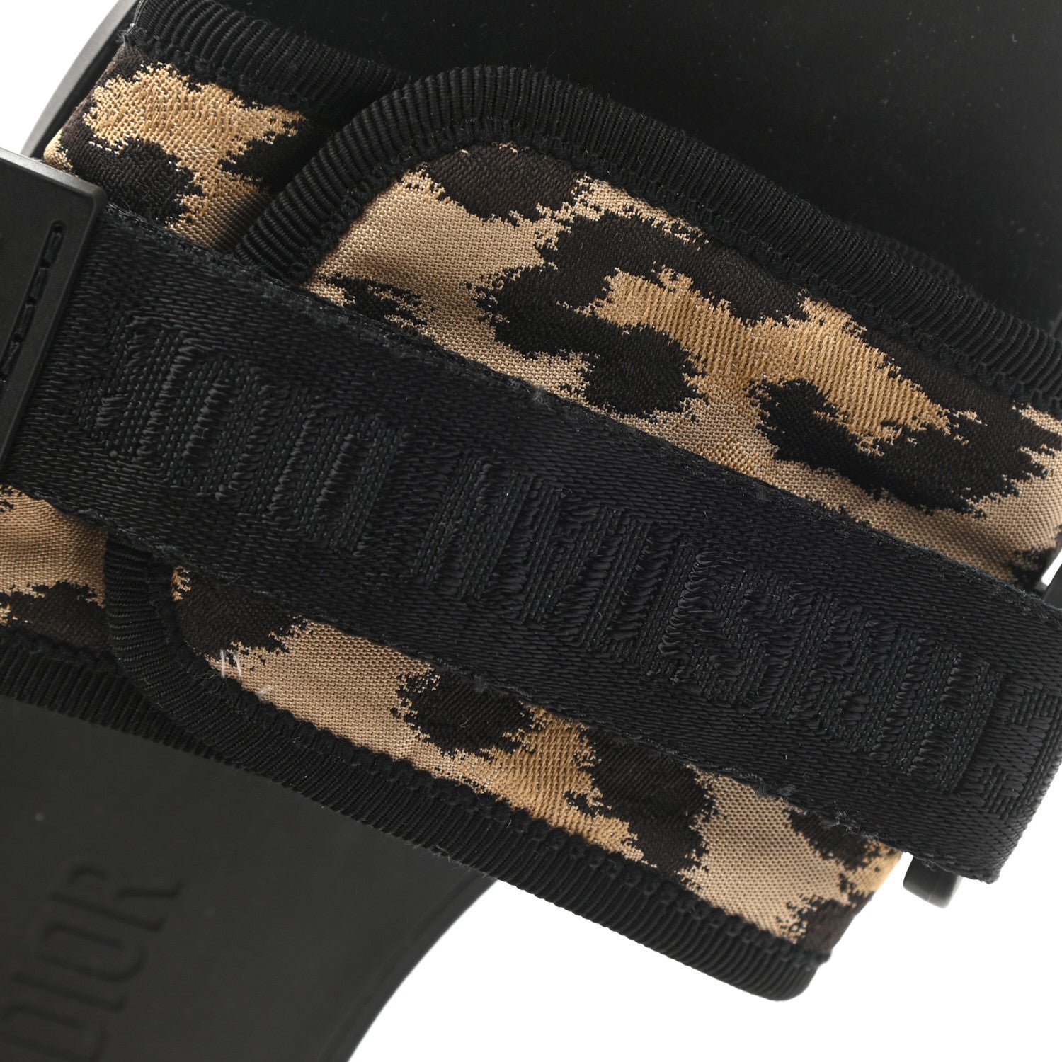 Christian Dior Technical Stretch Fabric Leopard Dio(r)evolution Slide Sandals 39 Black Natural 9 of 9