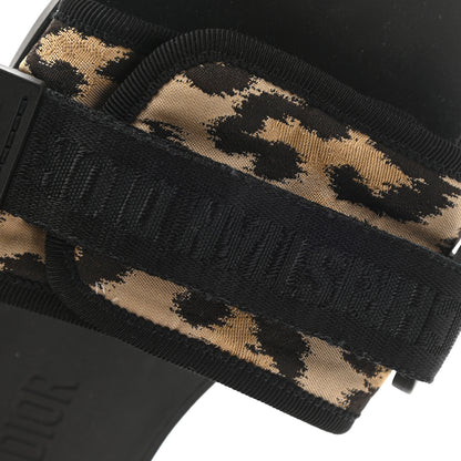 Christian Dior Technical Stretch Fabric Leopard Dio(r)evolution Slide Sandals 39 Black Natural 9 of 9