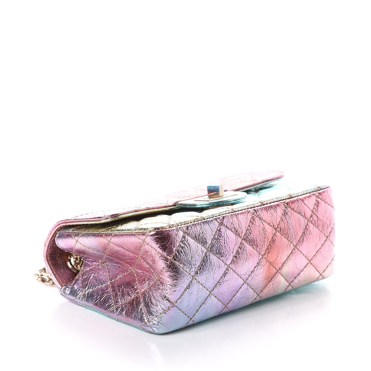 Metallic Goatskin Quilted Mini 2.55 Reissue Flap Multicolor