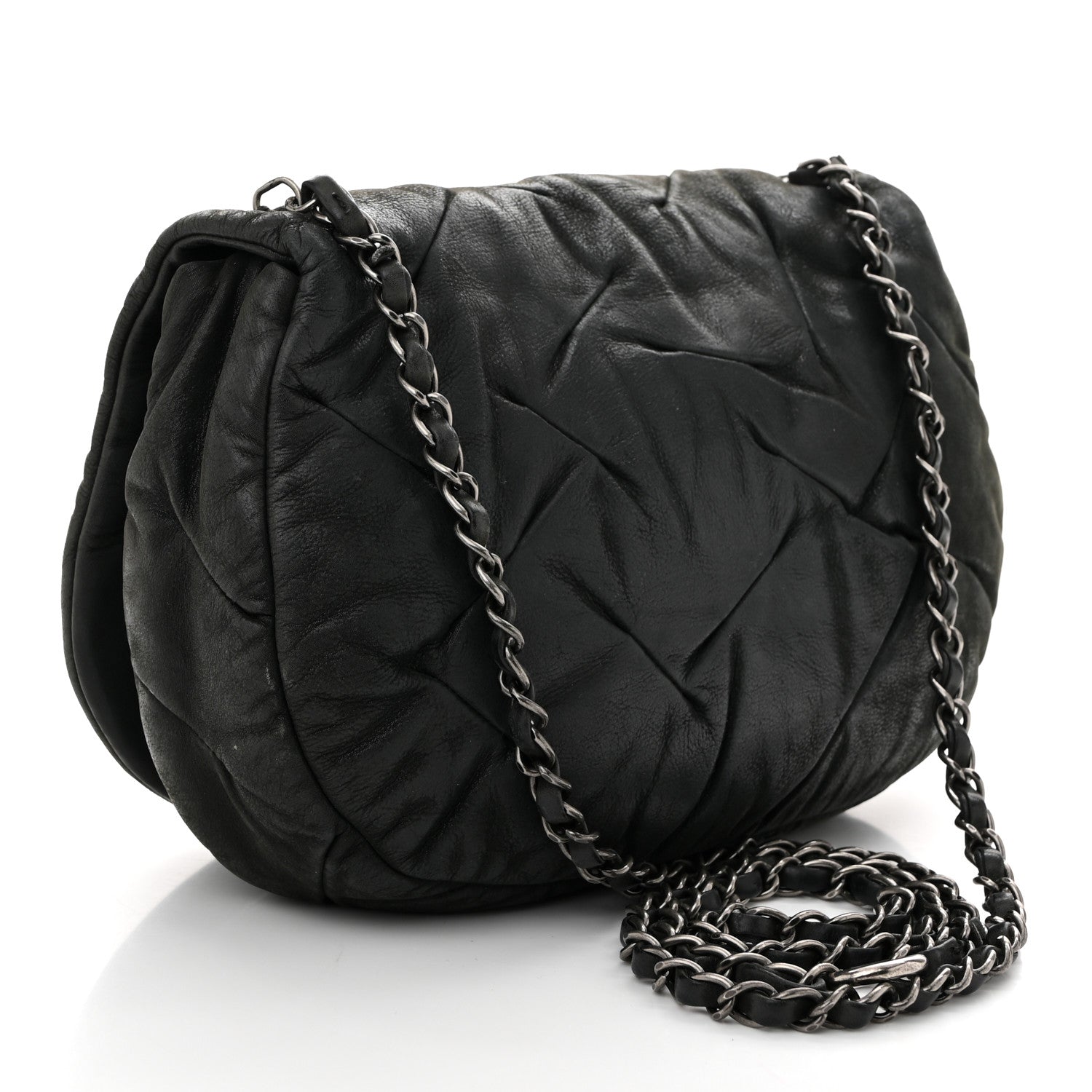 Chanel Iridescent Calfskin Glint Flap Black 3 of 13
