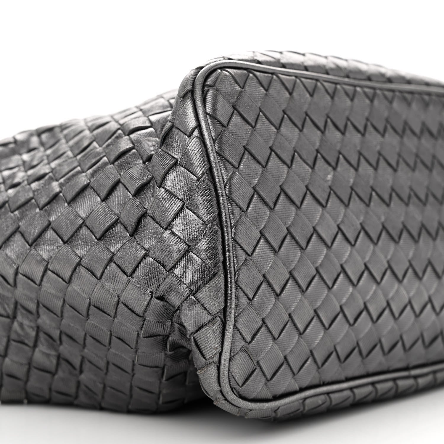 Bottega Veneta Metallic Nappa Intrecciato Small Shoulder Bag Steel 9 of 12