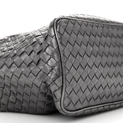 Bottega Veneta Metallic Nappa Intrecciato Small Shoulder Bag Steel 9 of 12